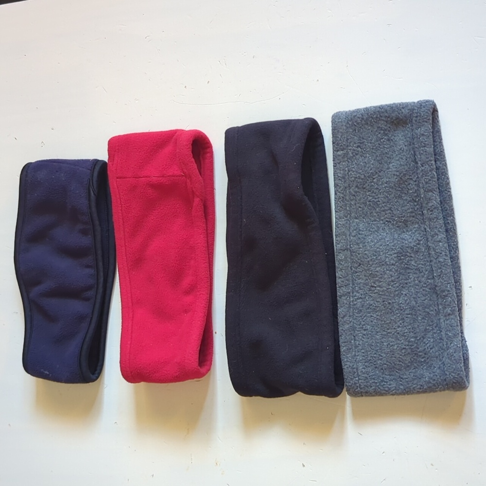Outbrook Ladies Set of Four Fleece Headbands - Black, Red, Blue and Gray